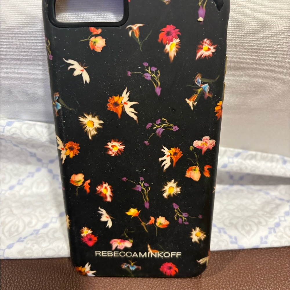 Rebecca Minkoff Black Floral Phone Case